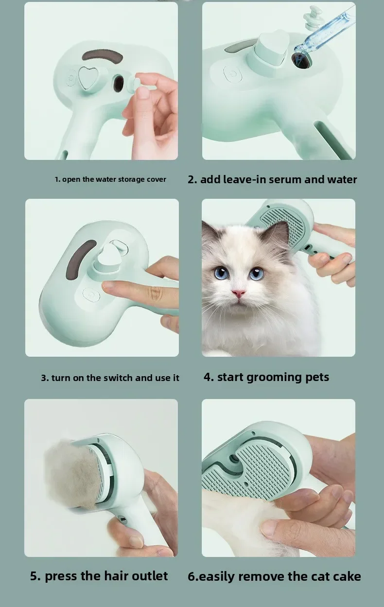 Pet Clean Steam Spray Dog Grooming Brush Unique Steam Brush For Dogs Luxury Grooming Brush Dog Steam Brush C