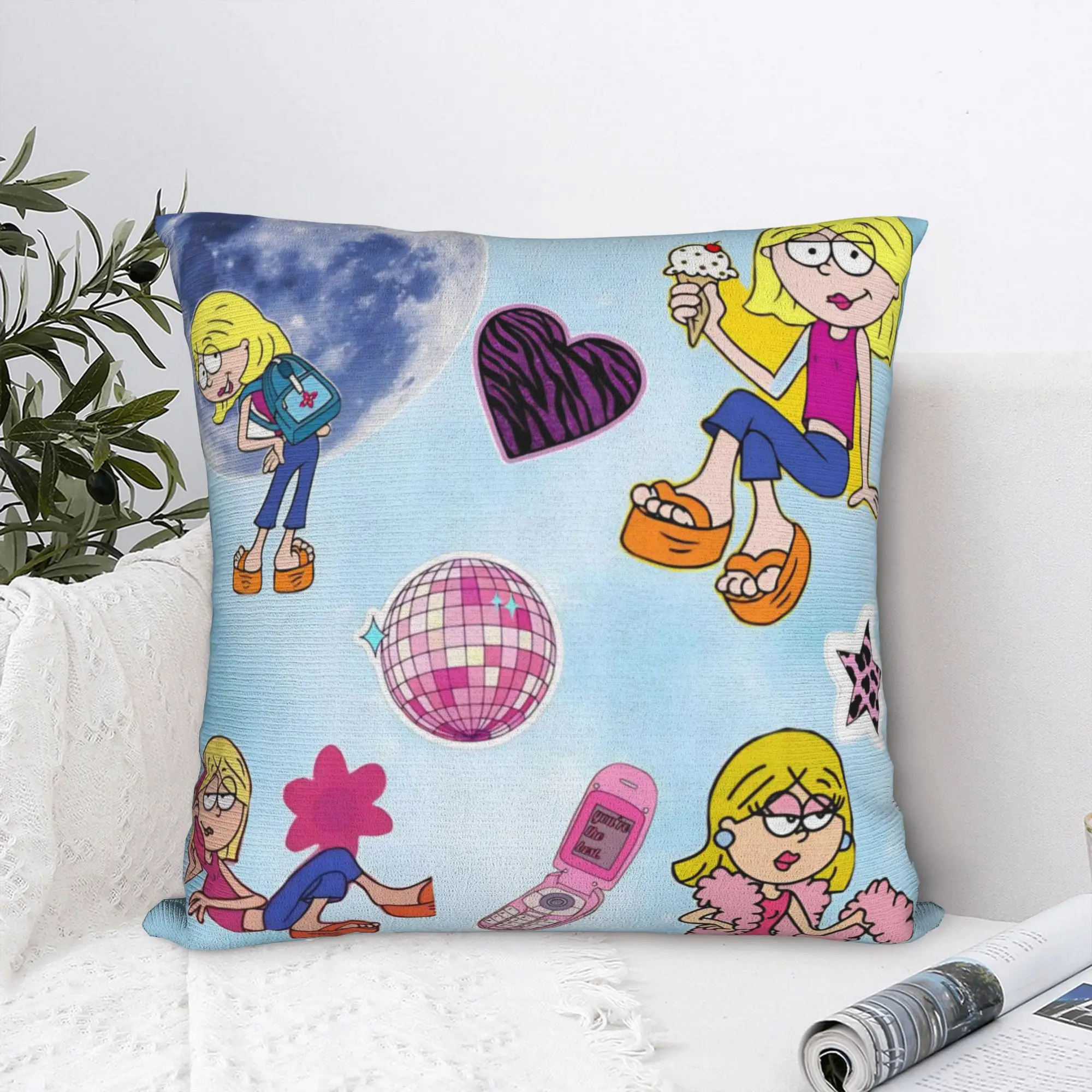 Lizzies Cartoon McGuires Square Pillow Case  Cushion Covers Creative Zippered Decorative Pillowcase for Car 40x40cm