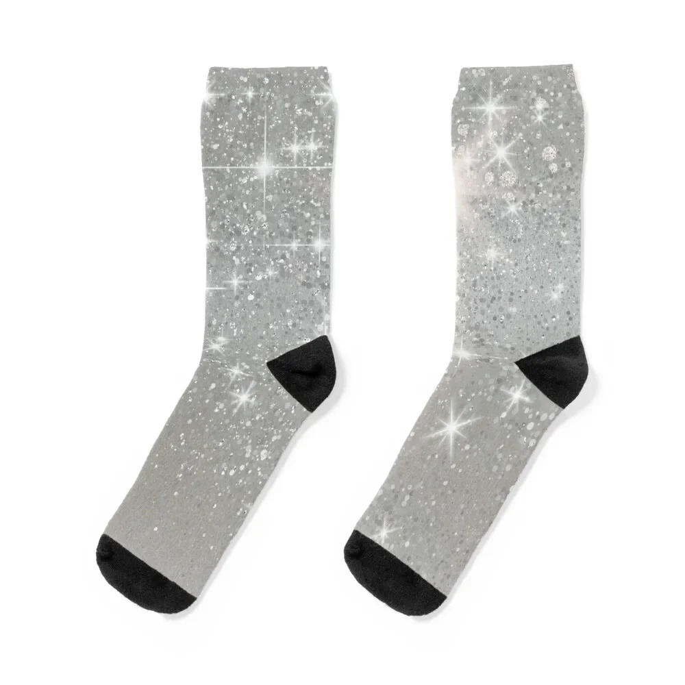 Silver glitter sparkles Socks christmas gift Wholesale Men Socks Luxury Brand Women's