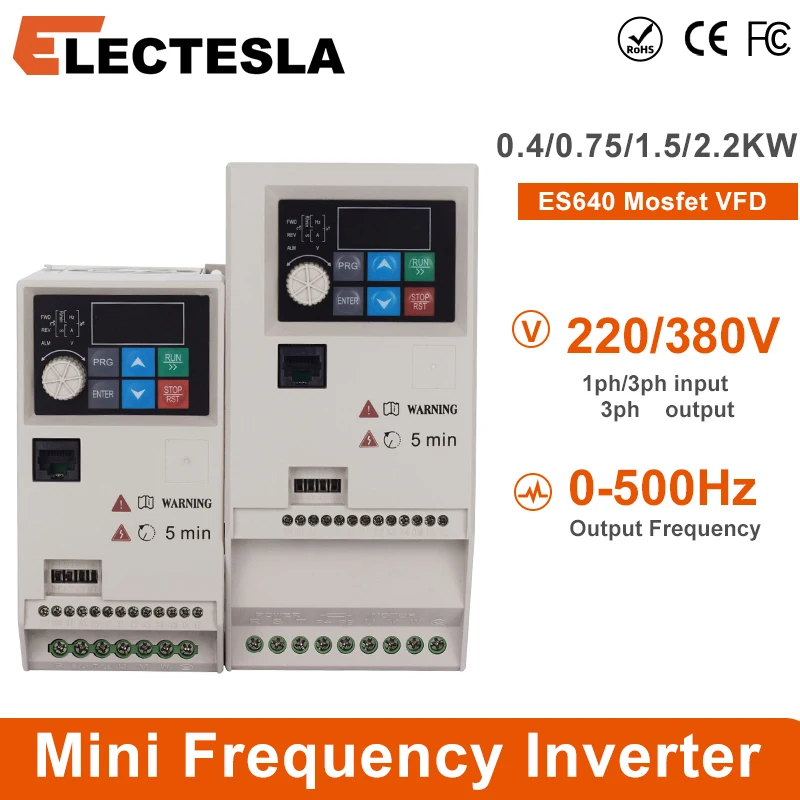 

Mini VFD 220V/380V 0.4KW to 2.2KW LED Display Frequency Converter Adjustable Speed Drive Frequency Inverter