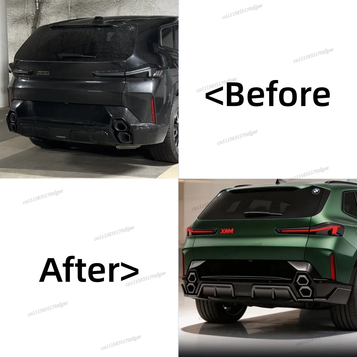 M-Performance Style Rear Bumper Diffuser Spoiler for BMW XM G09 2023 2024 2025 2026 ABS Spoiler Cover Bodykit Tuning Accessories