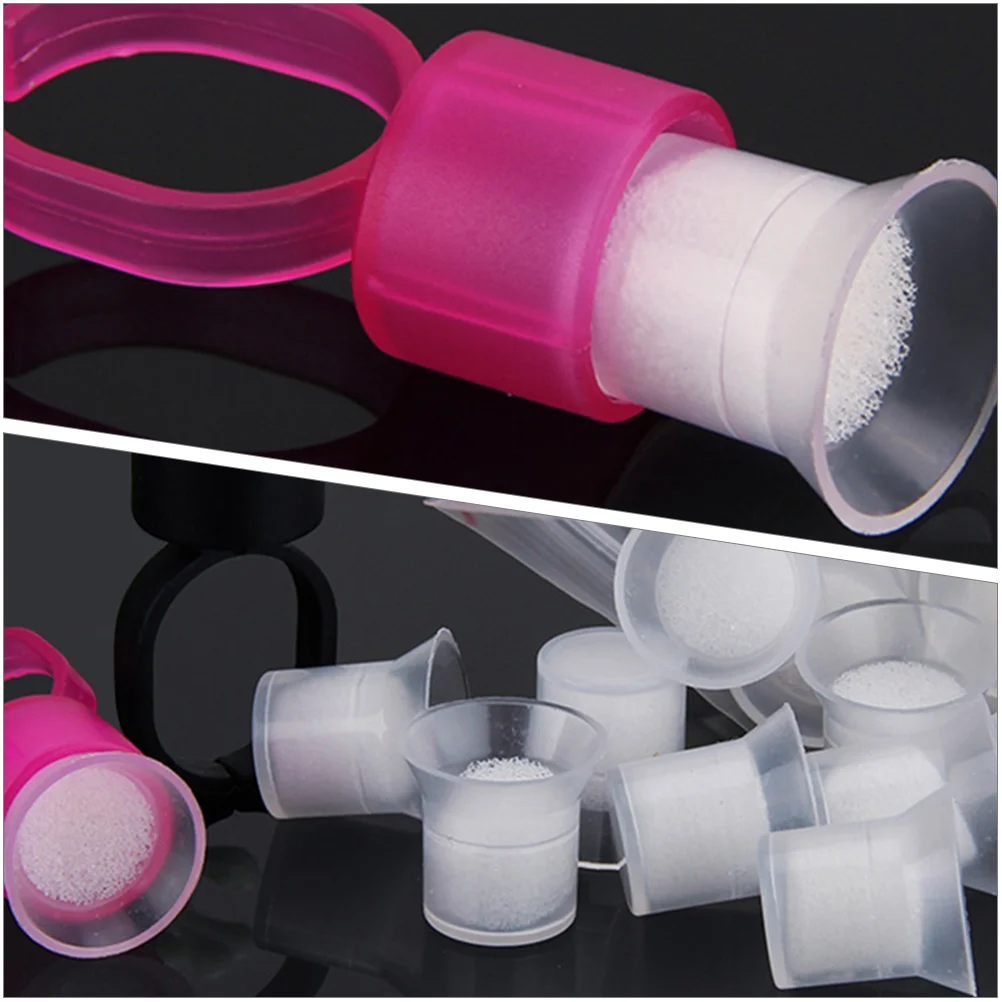 

50Pcs Eyelash Extension Glue Rings Durable Practical Pigment Ink Holder Tattooing Eyelash Glue Ring Tattooing Ink Rings