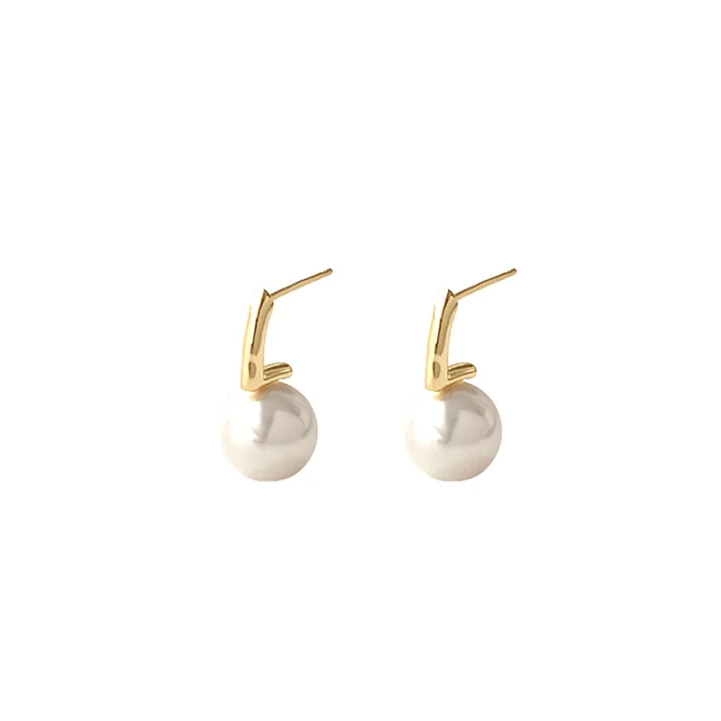 French Exquisite Simple Imitation Pearl Stud Earrings for Women Temperament Wedding Earring Party Jewelry Accessories