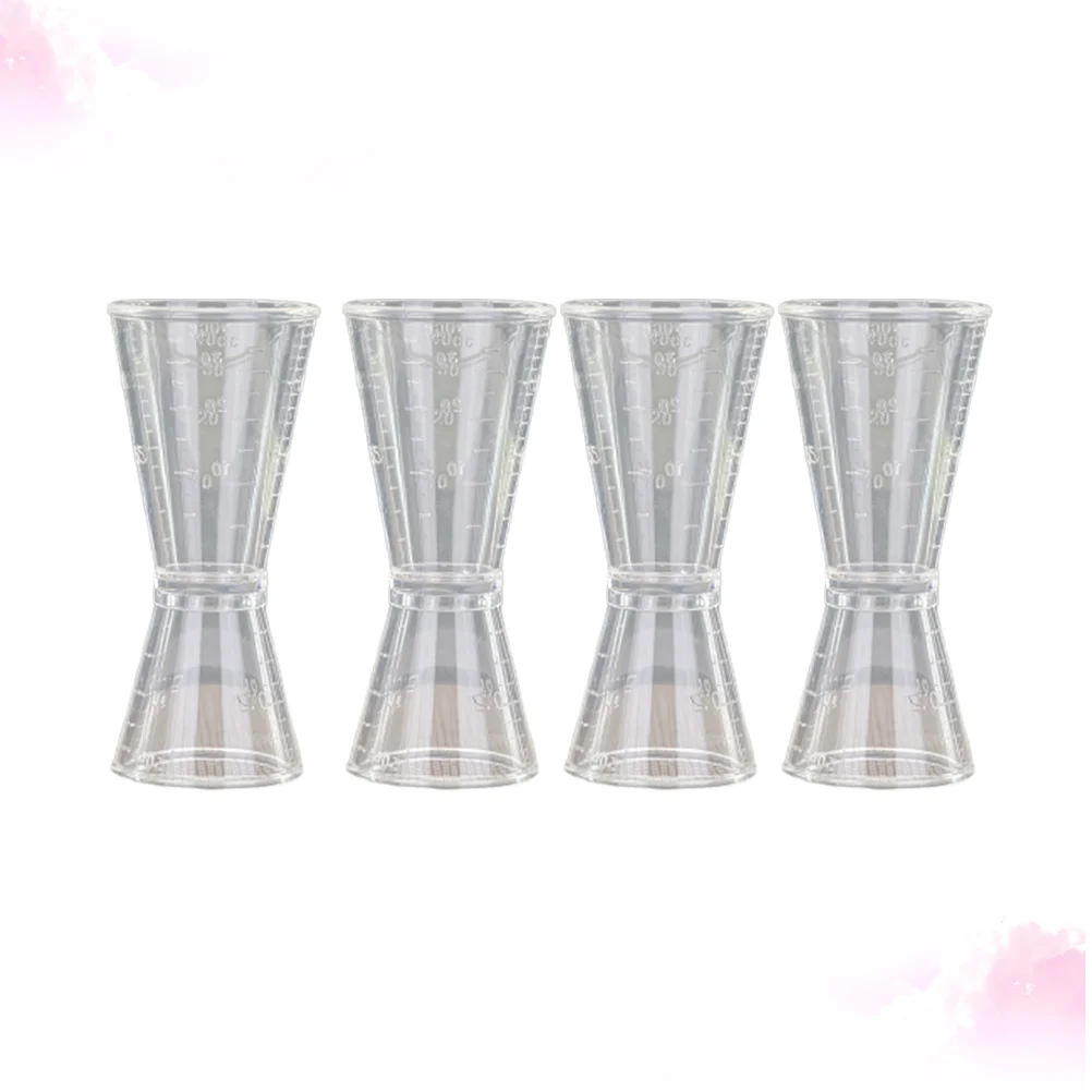 4 bicchieri dosatori in plastica premium a doppia testa per barista, misurini per cocktail party, bar domestico, dispositivo di misurazione del vino