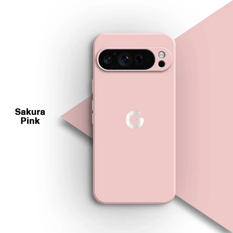 Capa de Silicone Líquido com LOGO G para Google Pixel 10A 11 10 9 Pro XL 9A 8A 7A Pro, Protetor de Carregador Original à Prova de Choque