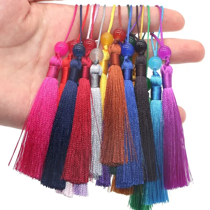 10/20Pcs 7cm Tassels Handmade Soft Craft Tassels Mini Beaded Tassels for Bookmarks Pendant Jewelry Making DIY Projects