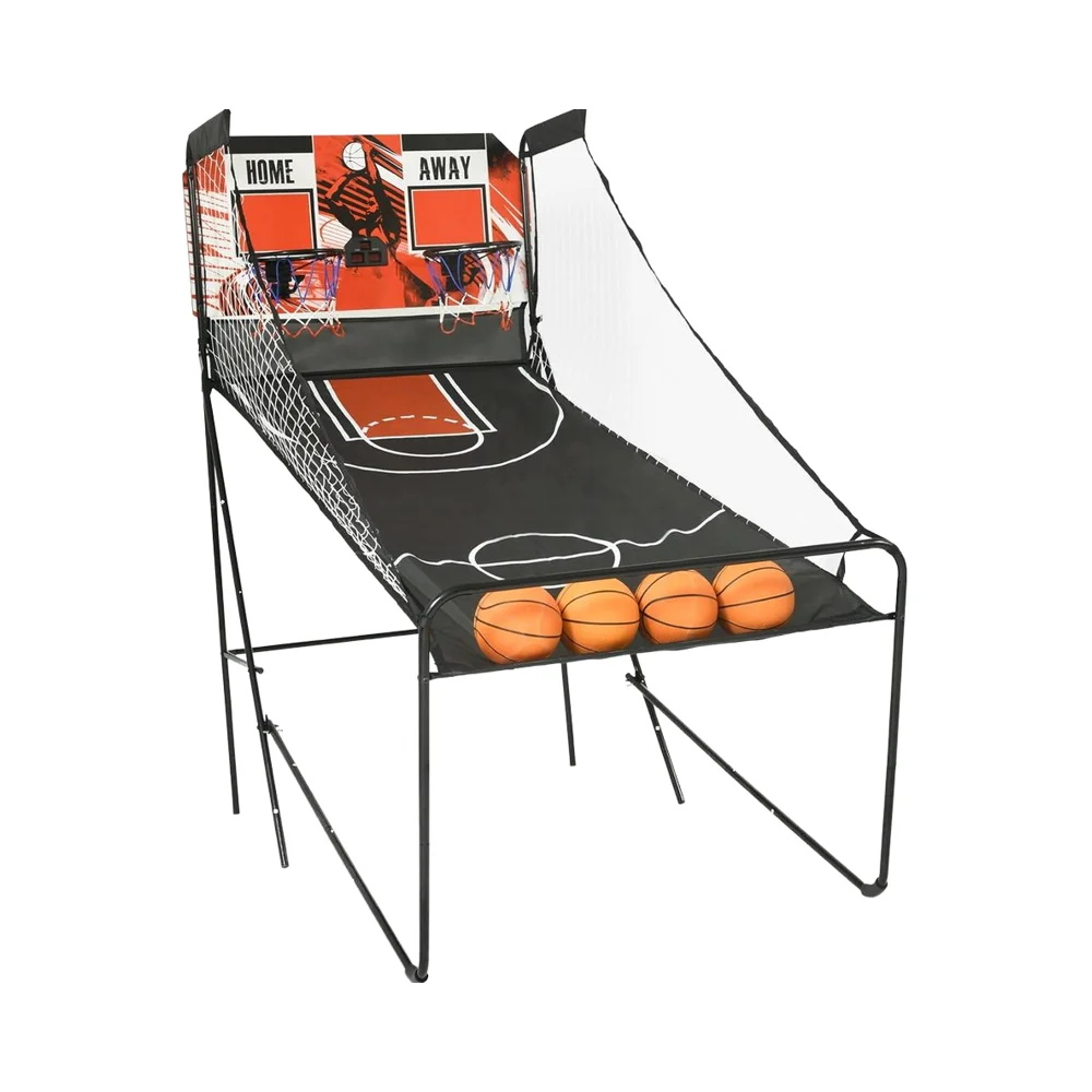 

Dual Shot Electronic Arcade Basketball Game Premium 2-Player Foldable Indoor Training Equipment with 4 Balls and 2 Hoops
