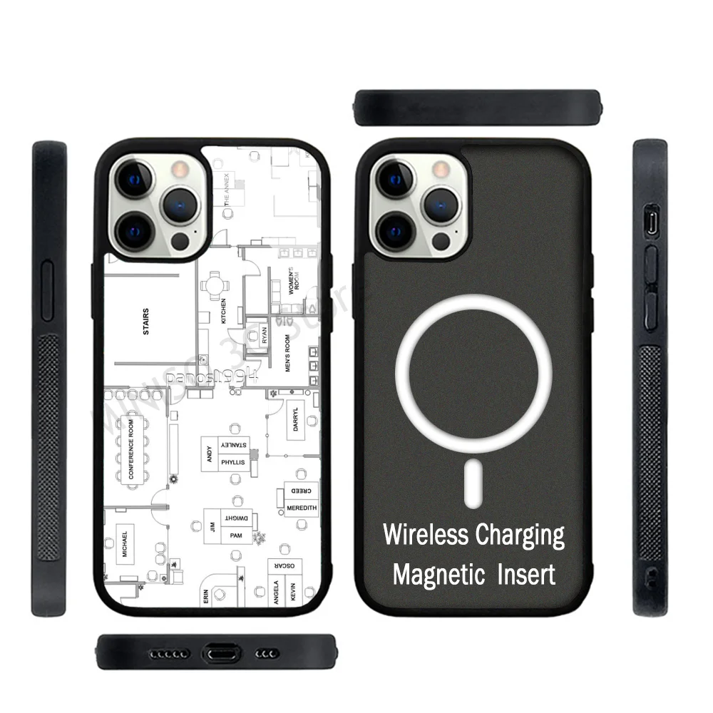 The Office Floor Plan Phone Case Strong Magnetic For IPhone 15 14 13 Pro Max 11 12 Mini For Magsafe