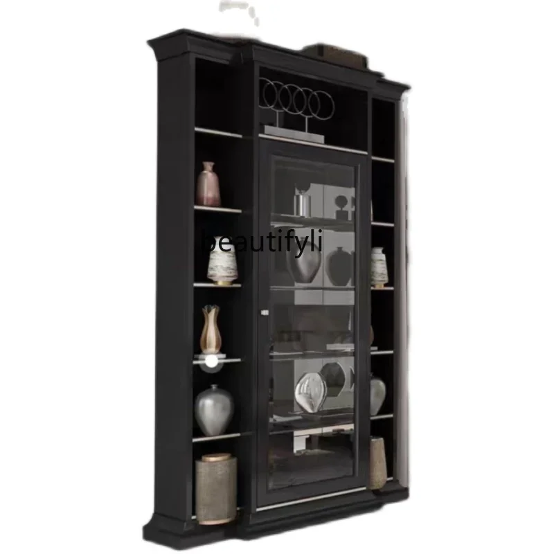 

a48 American wine cabinet dining side cabinet solid wood display cabinet storage display