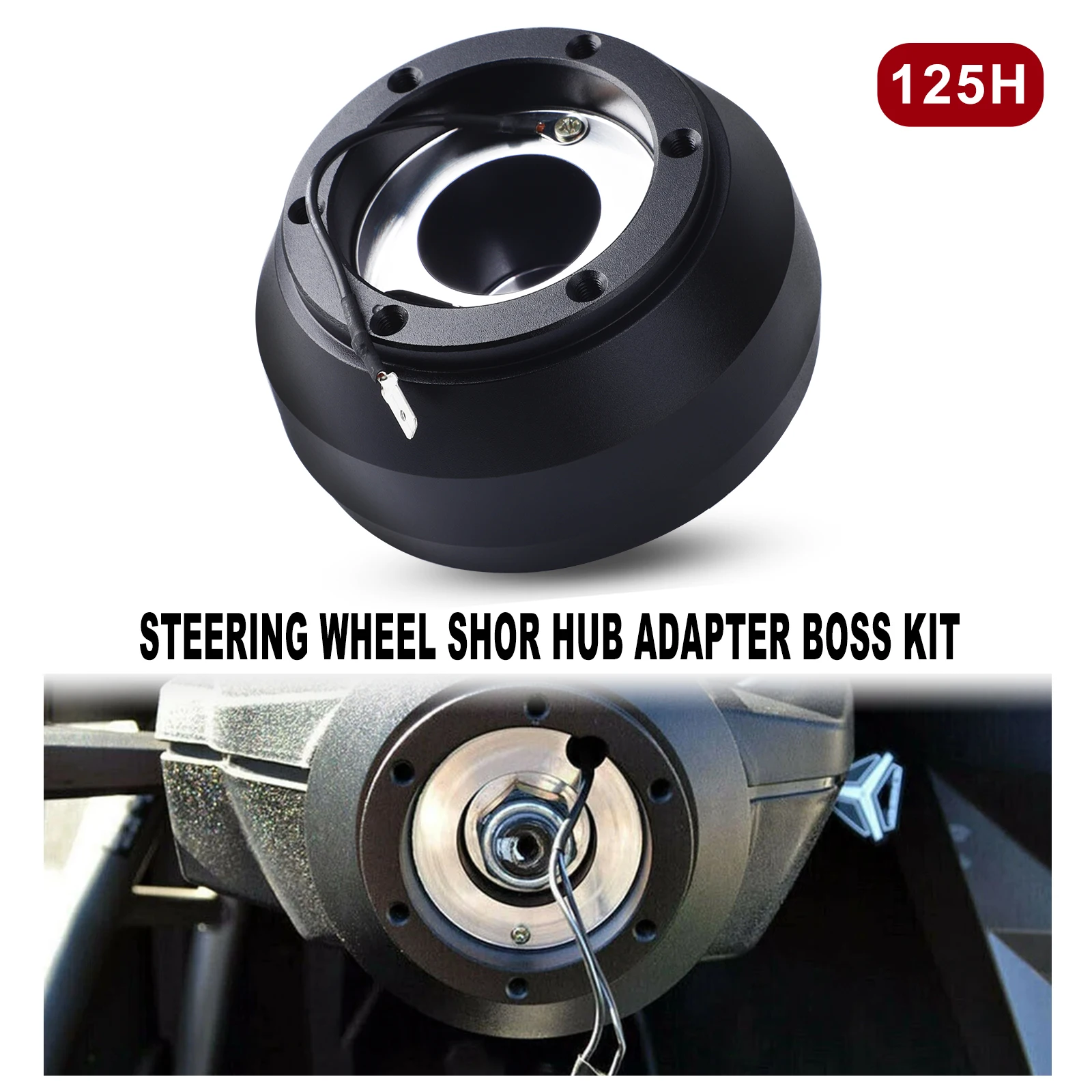

125H Steering Wheel Short Hub Adapter Quick Release Bolt Kit For Scion FR-S Subaru BRZ Toyota Camry Black Aluminum Material