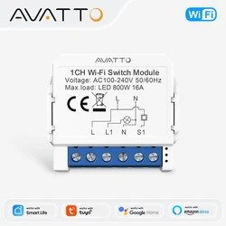 AVATTO WiFi Zigbee Smart Light Switch Module，Neutral Wire/No Neutral Wire Control DIY Breaker Work For Tuya,Alexa,Google Home