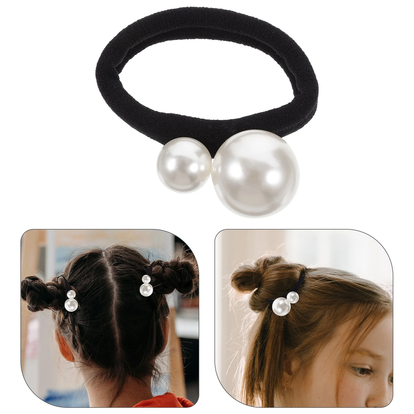 

3 Pcs Elastic Hair Tie Girl Pearl Ponytail Holder Bobby Pins for Women Accessories Band Miss Barrettes