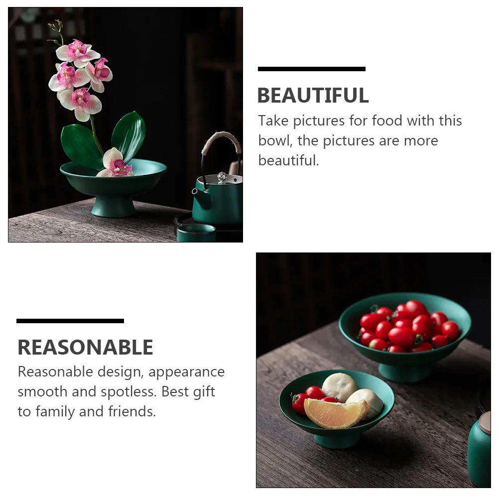 

Ceramic Salad Plate Household Serving Dish Decorative Fruit Pudding Plate Tea Cake Dish Summer Ice Cream Container