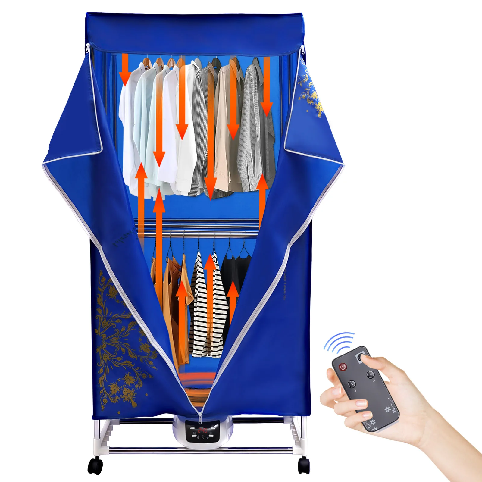 

1200-1500W Clothes Dryer 2-Tier Electric Portable Travel Dryer Machine for Apartments House RV