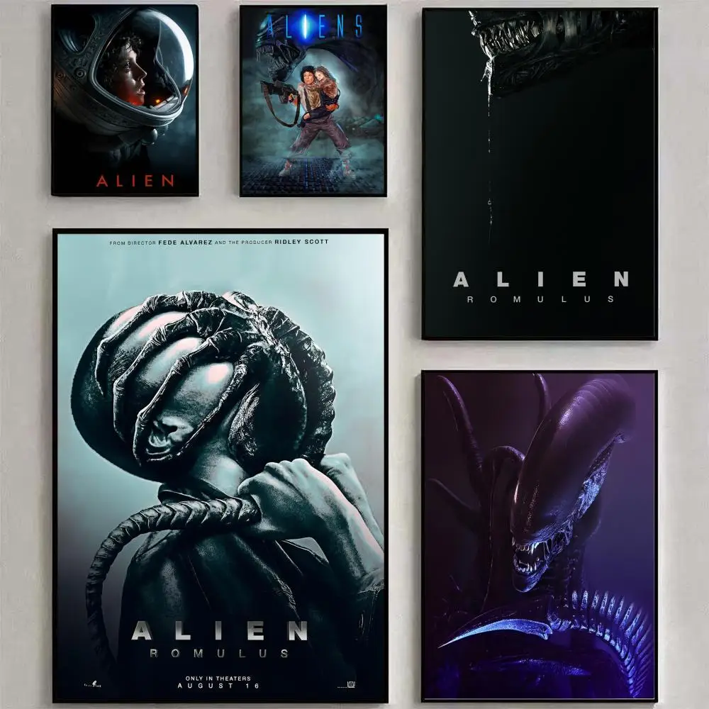 Classic Alien Film Space Horror Movie Poster Poster Waterproof HD Wall Art Decal Self-Adhesive Aesthetic Decor For Home Living