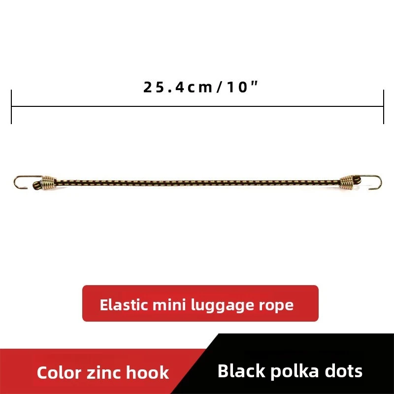 10PCS Luggage Strap Elastic Fixed Cord 4mm Latex Mini Rope with Small Hook Socket Camping Accessories