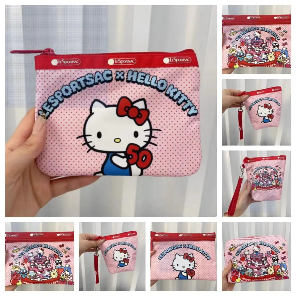 Popularne śliczne Anime Cartoon Hello Kitty seria o dużej pojemności podręczne torby do makijażu torba na artykuły papiernicze portfel romantyczne prezenty urodzinowe