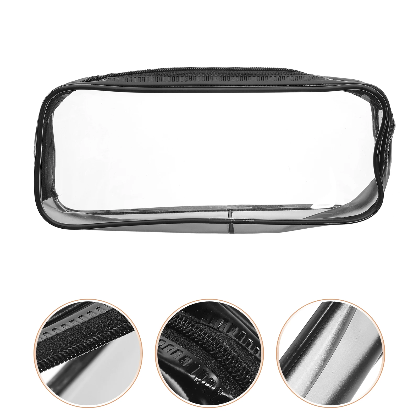 

PVC Pen Bag Large Capacity Durable Stationery Kids Students School Office Lightweight Portable Zipper Transparent Case
