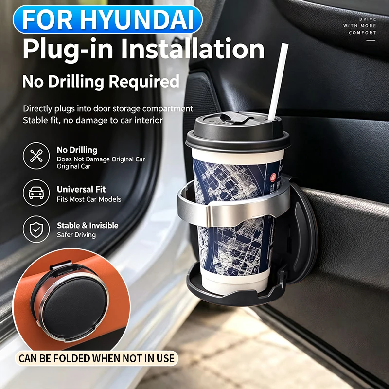 For Hyundai Elantra Tucson Palisade Santa Cruz Staria Ioniq 5 Sonata Santa Fe Kona car door cup storage rack beverage cup holder