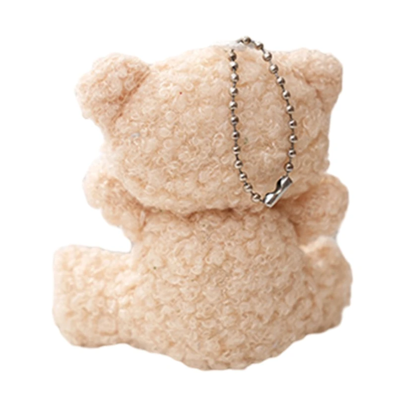 Q0KB Mini Bear Cute Plush Bear Keychain Bag Ornament Women Handbag Decorations School Student Backpack Lovely Furry Pendant