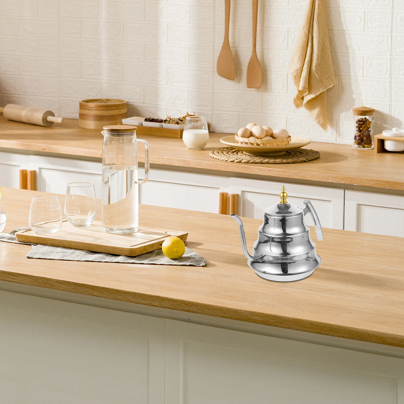 

Long Mouth Pot Stainless Steel Teapot Travel Pots Strainer Stove Top Water Kettle