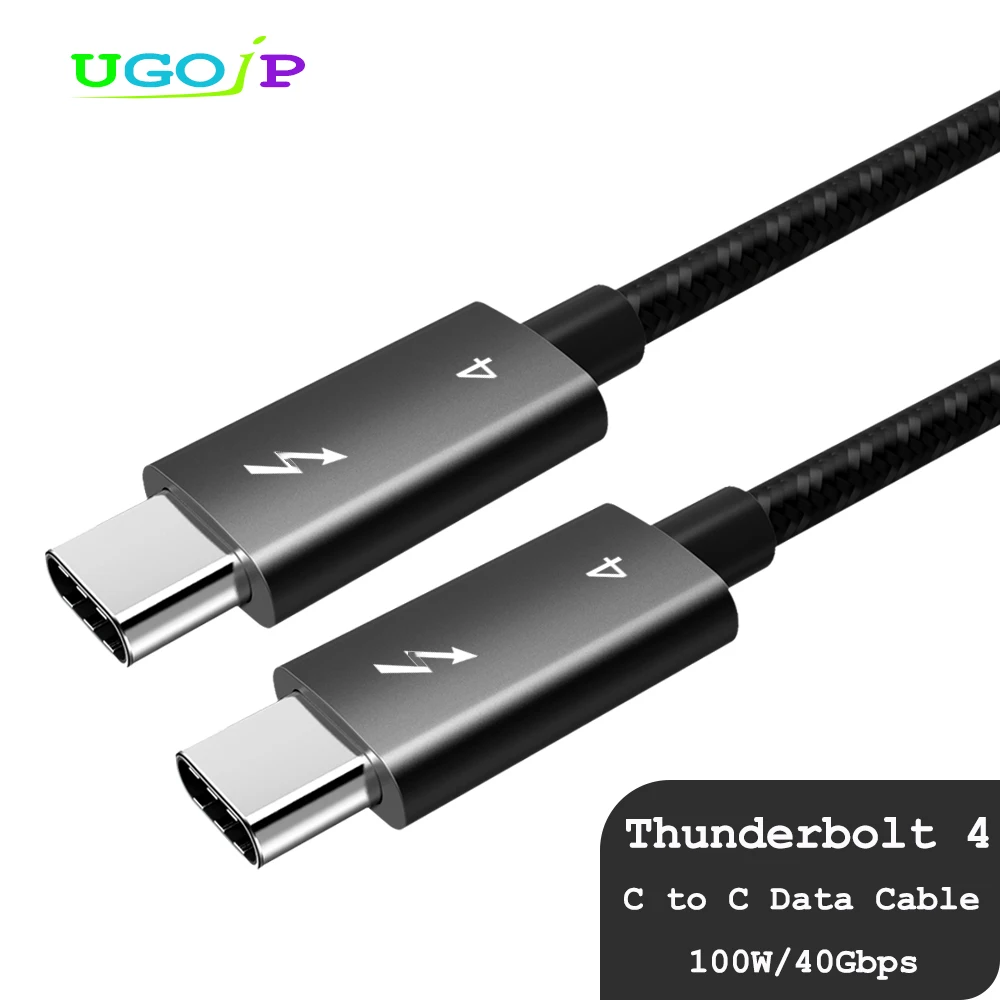 

UGOjP Thunderbolt 4 Cable Type C to Type C 40Gbps 8K@60HZ Data Transfer Coaxial PD100W Fast Charging Cable for MacBook Laptop