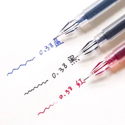 12 Pcs/Set 0.38mm Large-capacity Diamond Tip Gel Pen Black/Blue/Red Ink Exam Signing Writing School Office Supplies