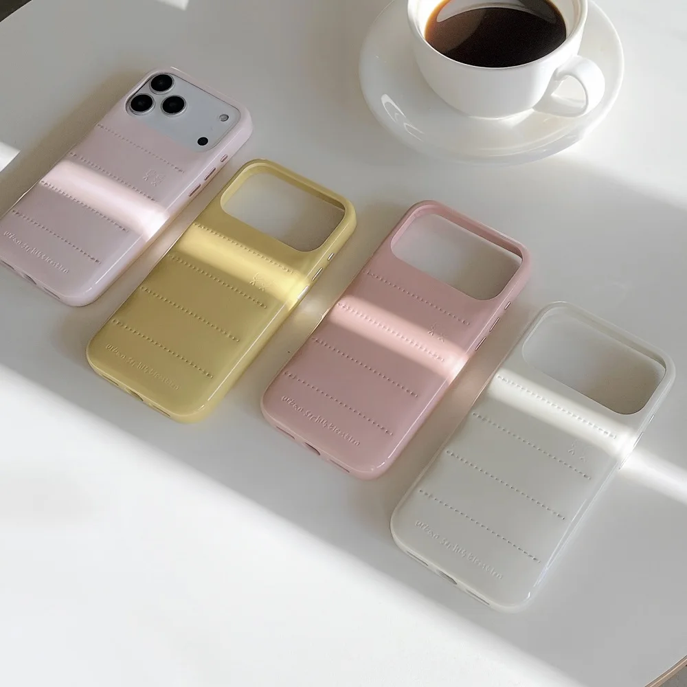 الكورية لطيف جلدية أسفل السترات الصابون جراب هاتف آيفون 17 16 15 14 برو ماكس بلون للصدمات واقية لينة غطاء