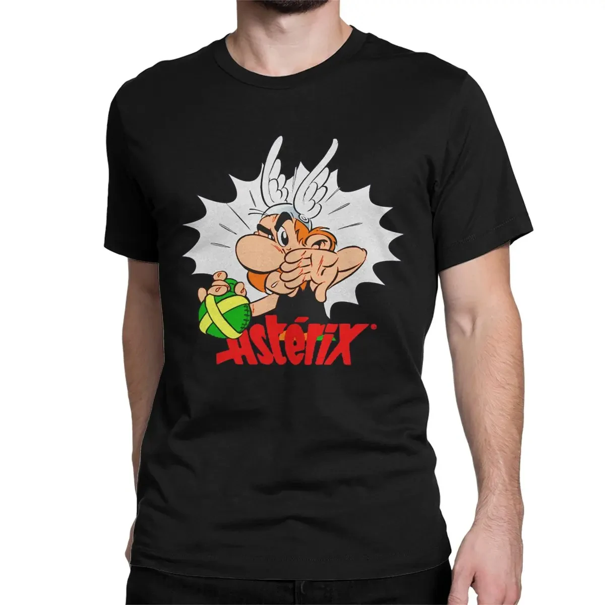 Cool Asterix And Obelix Manga T-Shirt for Men Women Pure Cotton T Shirts Anime Cartoon Short Sleeve Tees Plus Size Clothing