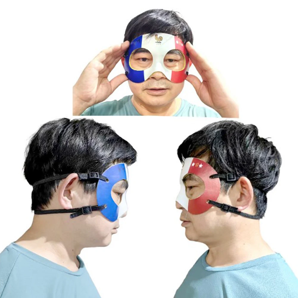 Máscara facial protectora de la bandera de Francia para hombres, Cosplay de jugador de fútbol, accesorios de disfraz deportivo, utilería de traje de fantasía, K.M