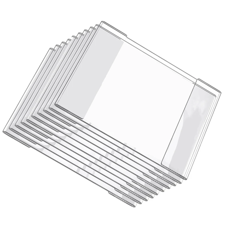 10 Pack Sign Holders With Double Sided Adhesive Tape Clear Acrylic For Wall Sign Memo Document Menus Display