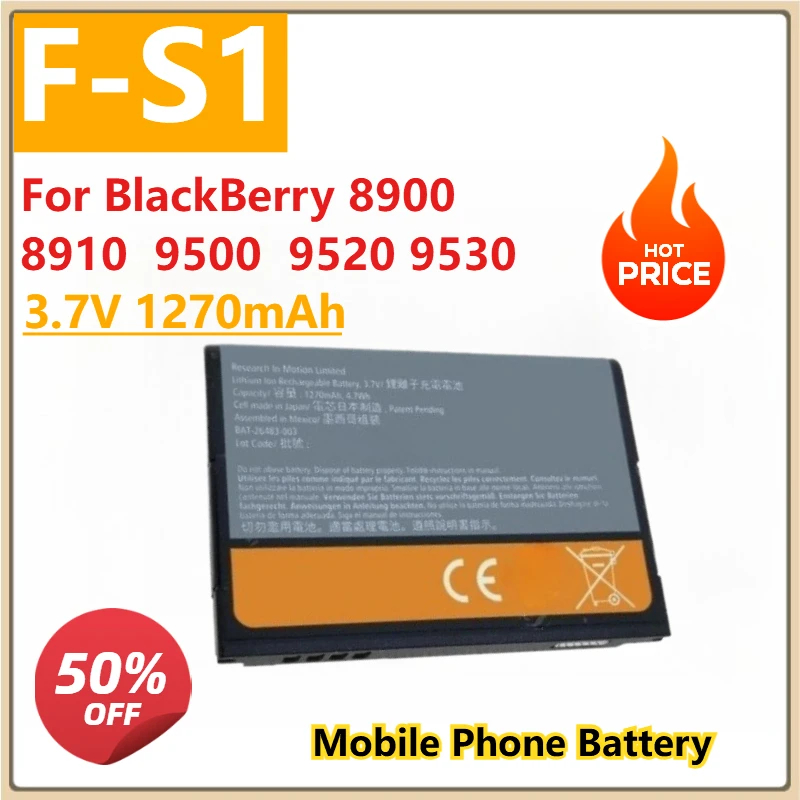

Replacement Mobile Phone Battery 3.7V 1270mAh 1150mAh F-M1 F-S1 For BlackBerry 8900 8910 9500 9520 9530