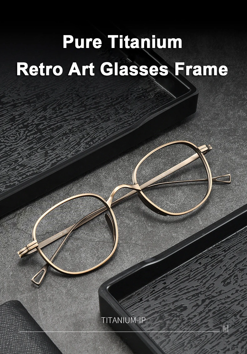 2023 Japan Stil Reinem Titan Retro Design Gläser Luxus Marke Frauen Männer Rahmen Ultra licht Brillen – Detail 1
