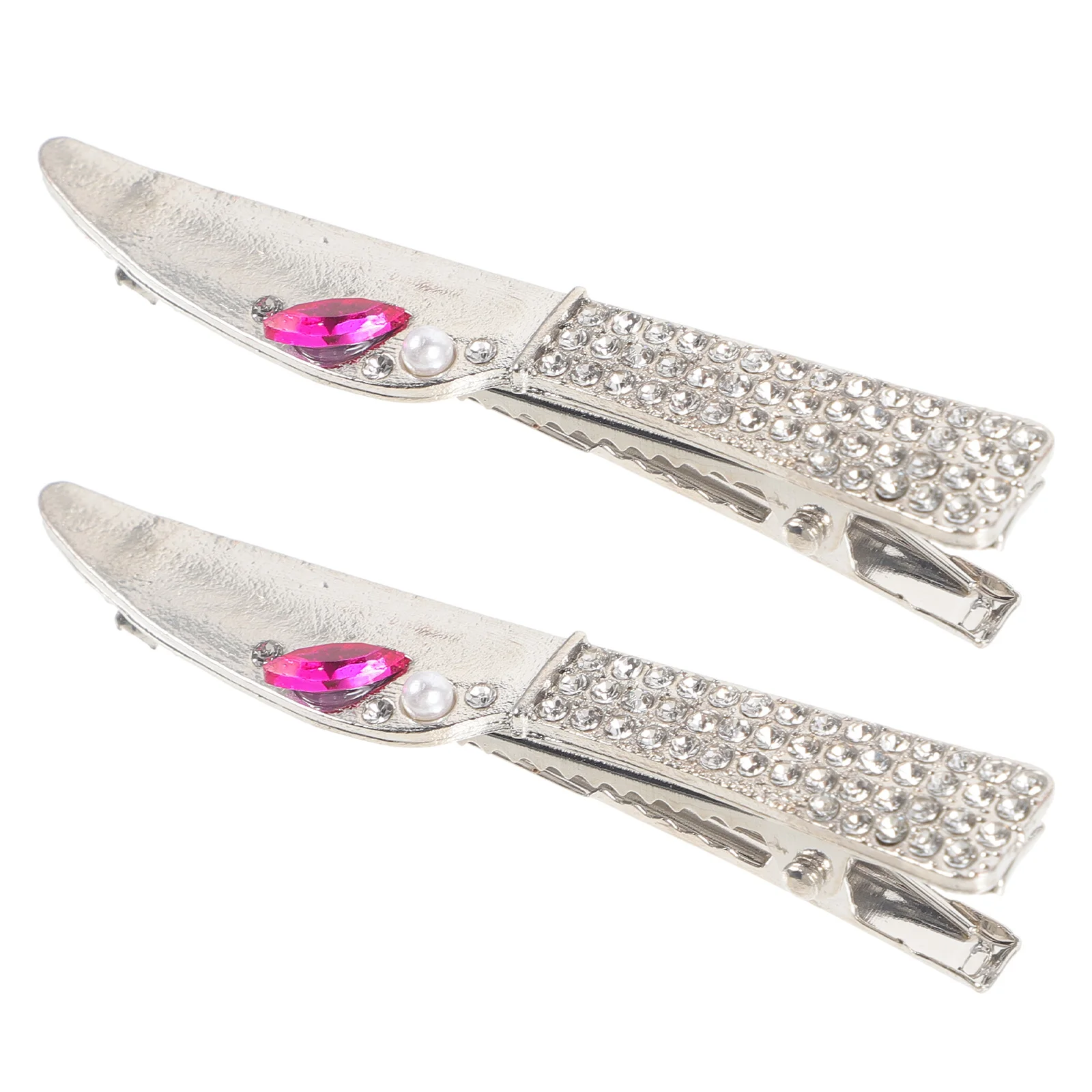 

2Pcs Fork Hair Clips Rhinestone Metal Hairpins Small Cute Clips for Women Party Dance Cosplay Hair Accessories