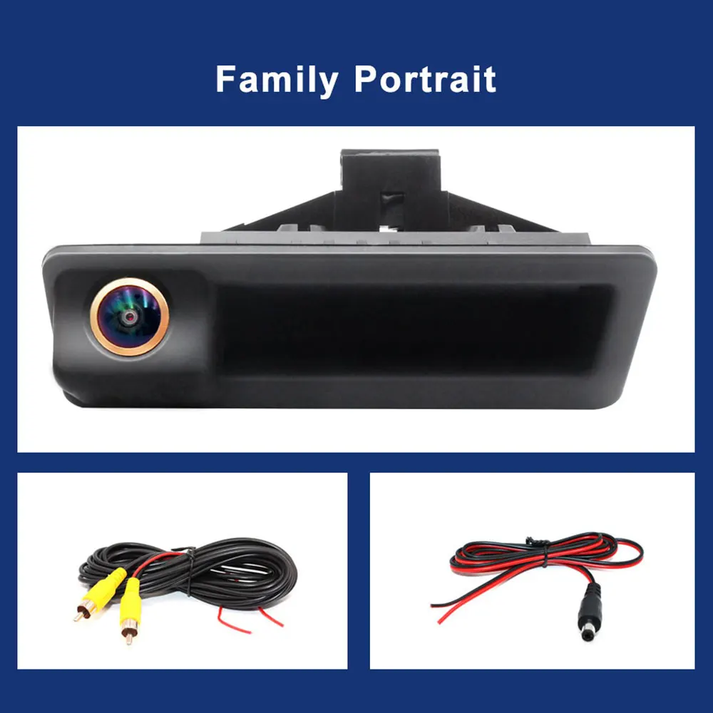 AHD 1080P Golden Fisheye Lens HD Car Reverse Backup Trunk Handle Vehicle Camera For BMW 3 Series 5 Series X5 X6 E60 E70 E82 E90