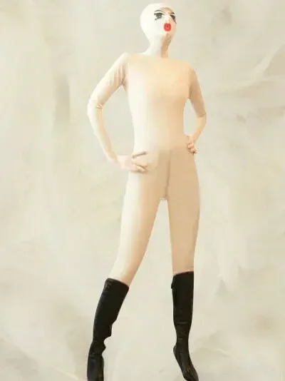 Latexanzug Rubber Gummi White hood Suit Catsuit Zentai Kostüm Sexy Bodysuit uniform Halloween