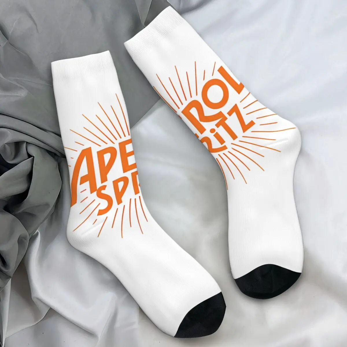 Aperols Spritzs Socken Cocktail Freizeitstrümpfe Herbst rutschfeste Unisex Herrensocken Mittelweiches Design Skateboard-Socken