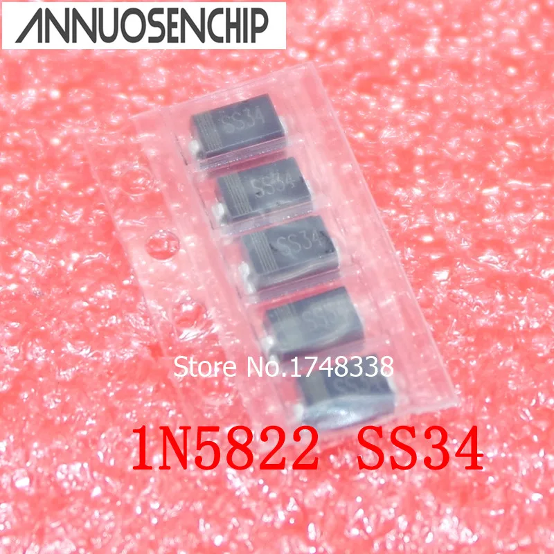 100PCS SMA Schottky diode 1N5819 SS14 1N5822 SS34 SR160 SS16 1N5817 SS12 SR1100 SS110 SR360 SS36 SS56 SS24 SR2100 SS210 SS310