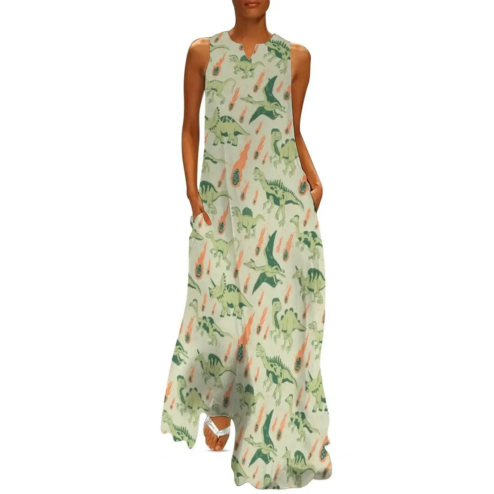 

Dino Disaster Long Dress Elegant gown women's summer jumpsuit Dresses Dress