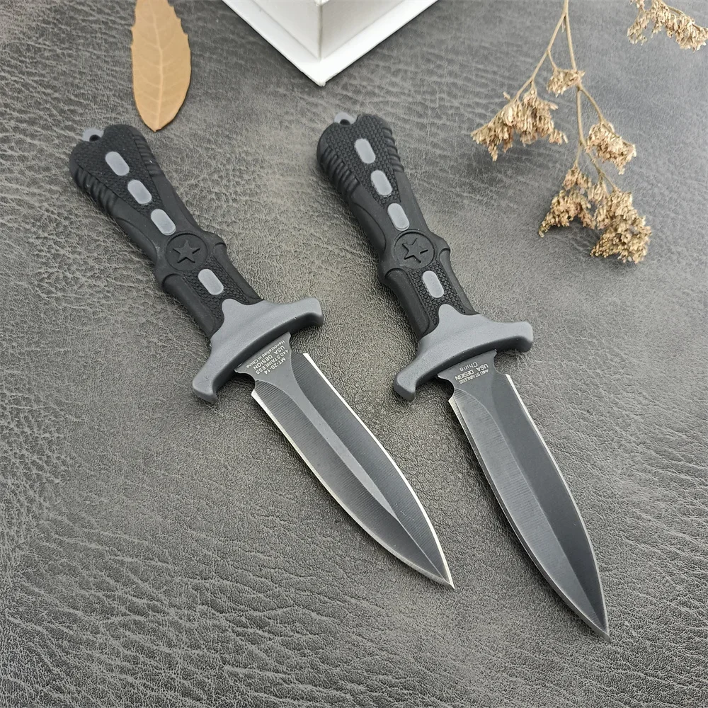 Tactical Military Fixed Portable Knife 440C Blade ABS Handles Outdoor Self-defense Survival Knives Adventure Safety EDC Tools