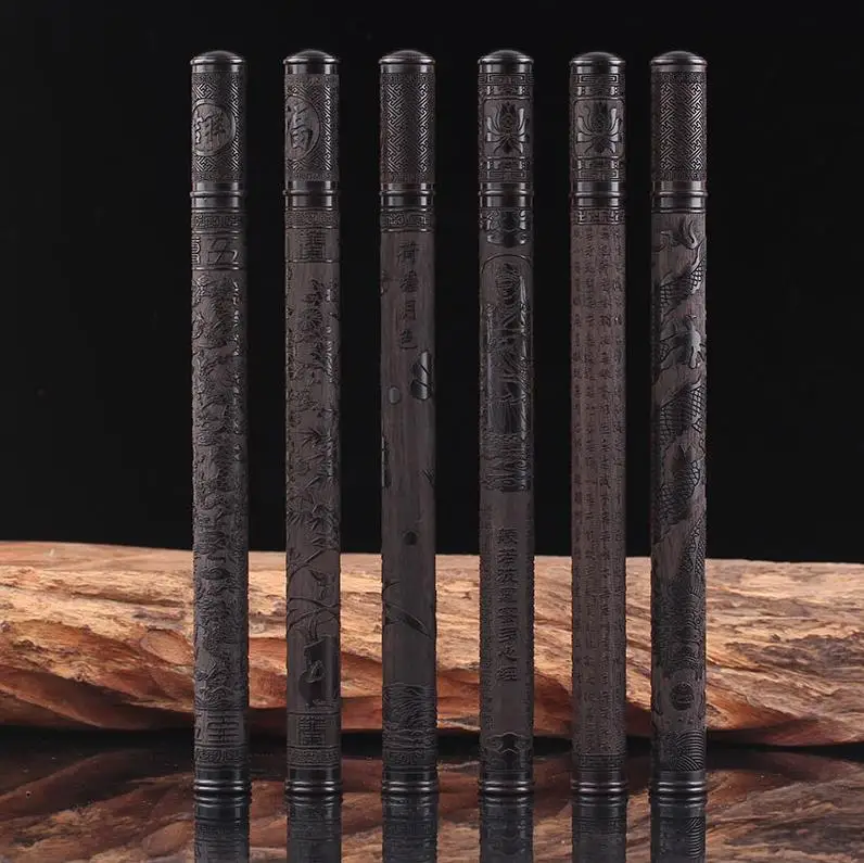 30pcs Ebony Wood Stick Incense Tube Wooden Carved Incense Holder Temple Incense Storage Box ni149