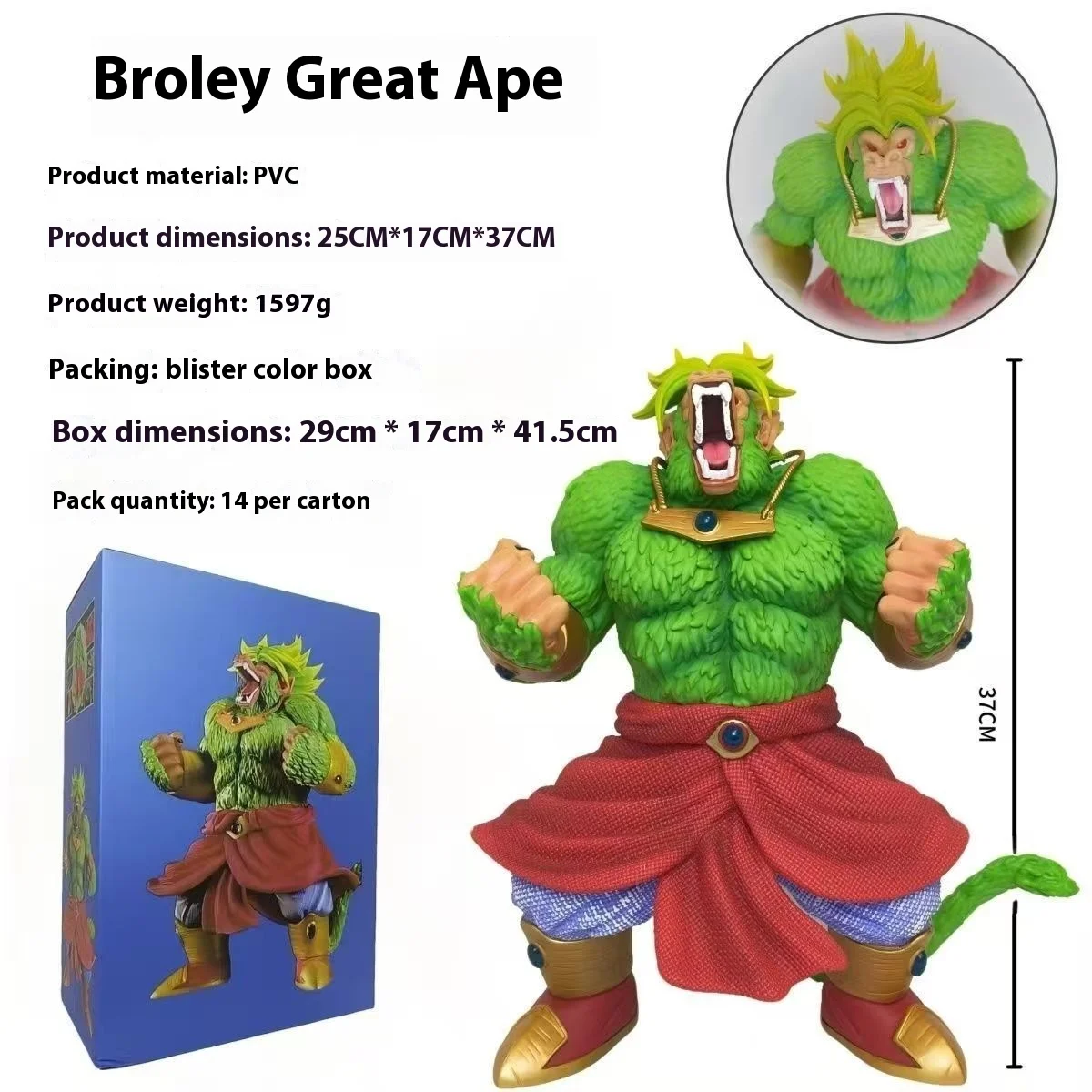 

40cm Mono Son Goku Action Figure Dragon Ball Z Monkey Figuras Manga DBZ Figurine Anime GK Statue Model Ornaments Toys Kids Gift