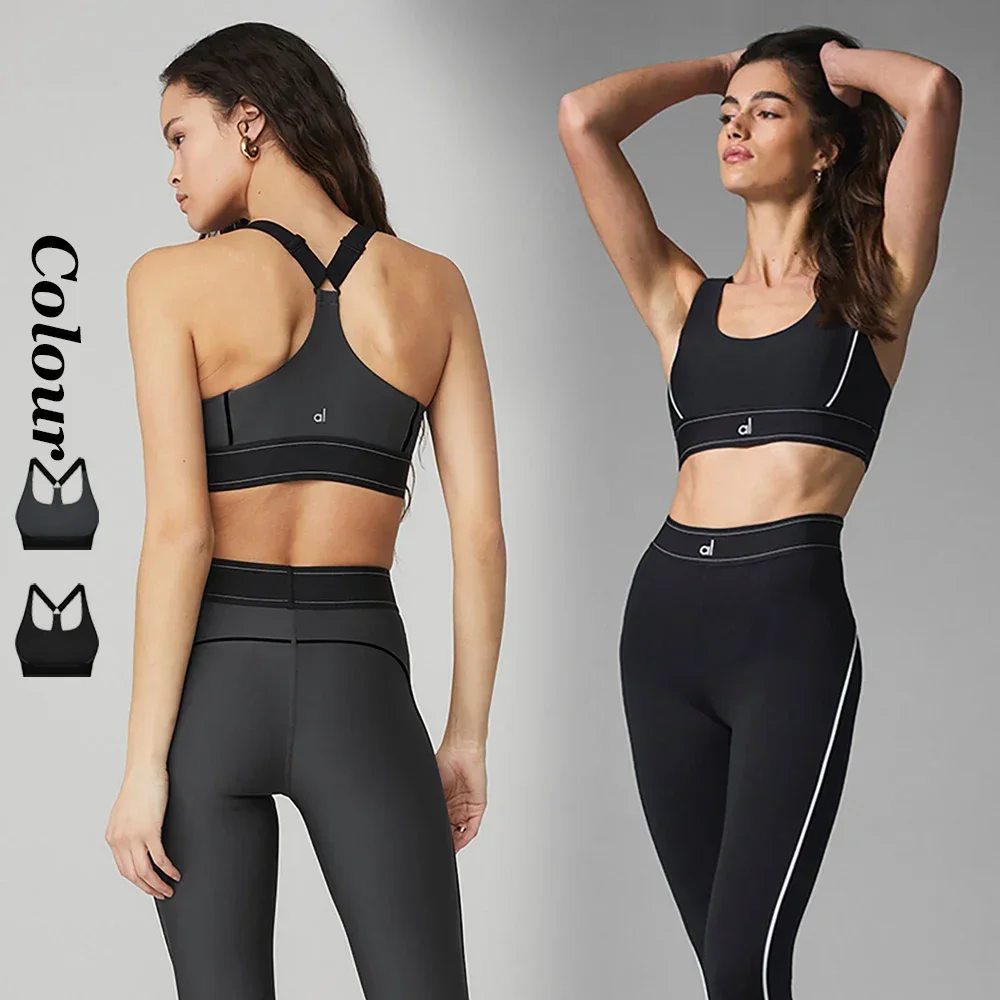 LO Goddess Yoga Set Exercise Elasticity, Exposed Umbili, High Waist, Sexy Fitness Yoga Clothing, Bra, Women's Tight Pants