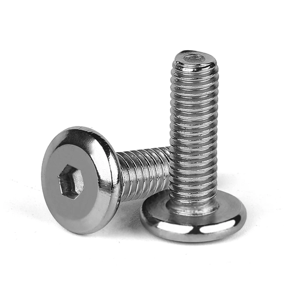 Stainless Steel 304 Flat Head Chamfered Hex Socket Bolt M4M5M6M8 X 20mm Silver Furniture Matching Screws 10pcs Set
