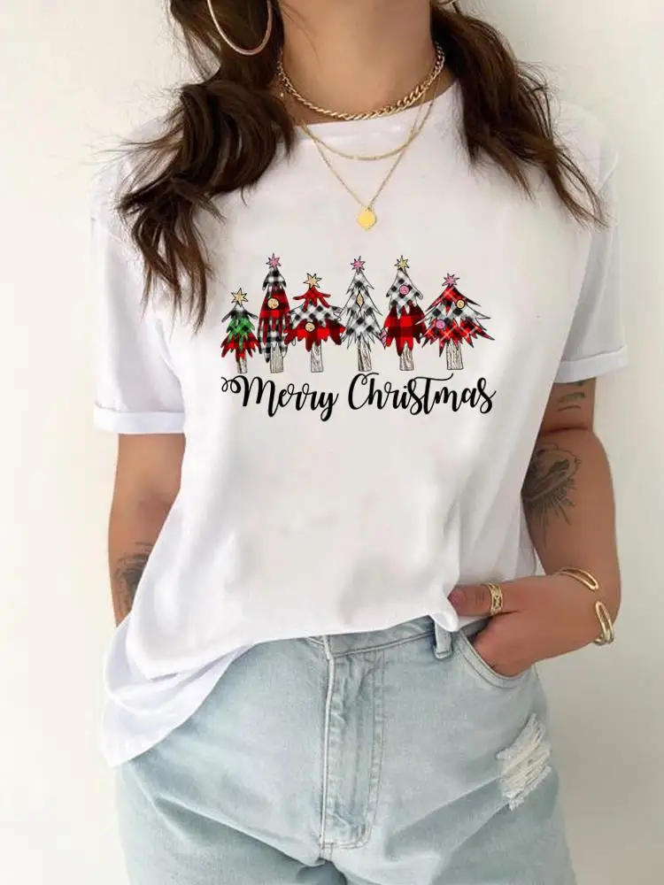 

Tree Letter Trend 90s Style Cute Merry Christmas Top Holiday Clothing New Year Fashion Print Women T-shirt Tee Graphic T Shirt