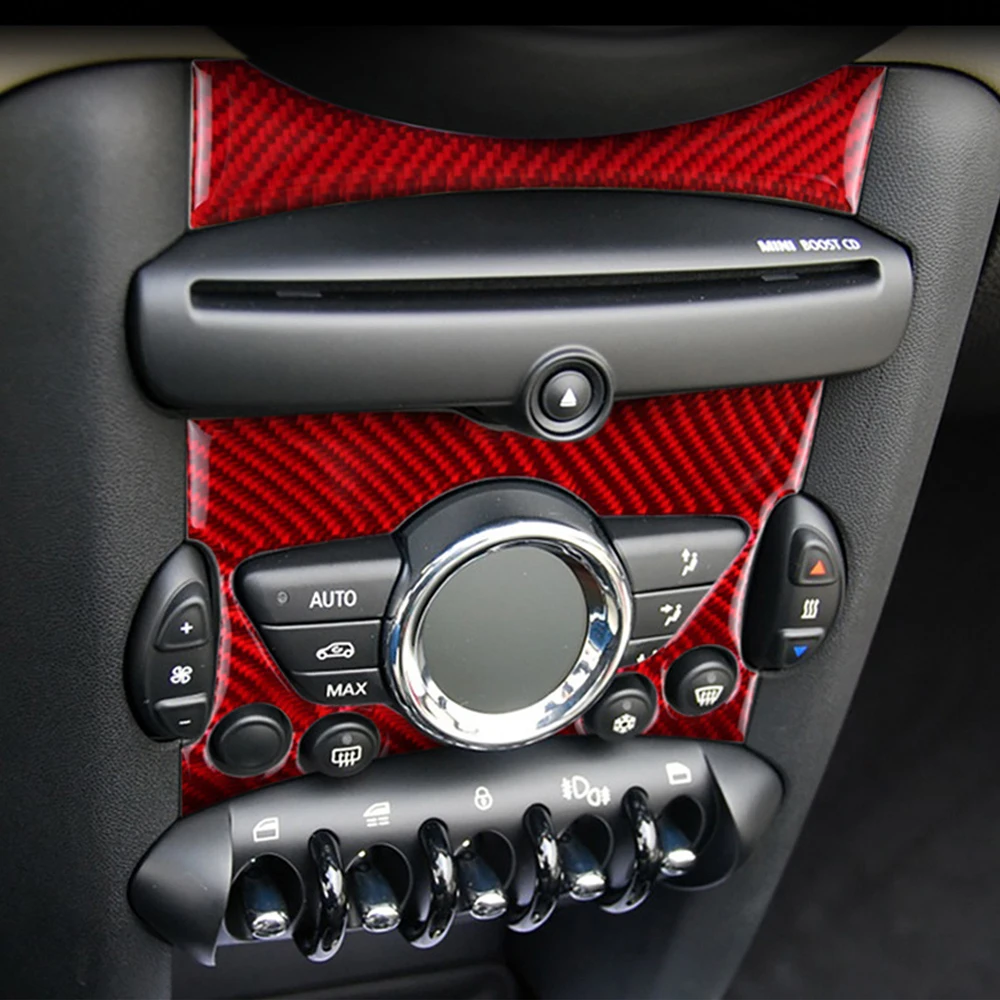 

Carbon Fiber for Mini Cooper Hardtop R56 Clubman R55 Convertible R57 Accessories Car Central Control Knob Panel Cover Sticker