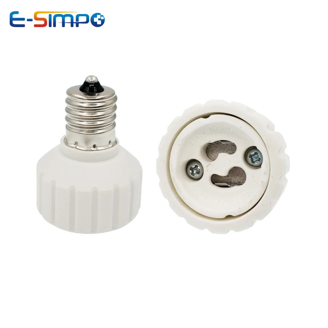 2pcs E17 to GU10, E27 E26-GU10 Porcelain Edison Screw to LED Spotlight Socket Ceramic Lamp Base Converter Extender Adapter