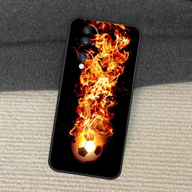 Fire Football Ball Soccer Case For Honor X6 X7 X8 X9 X8a X9a X7a X6a 90 70 50 Lite Honor Magic 5 Lite Pro 8X 9X Cover