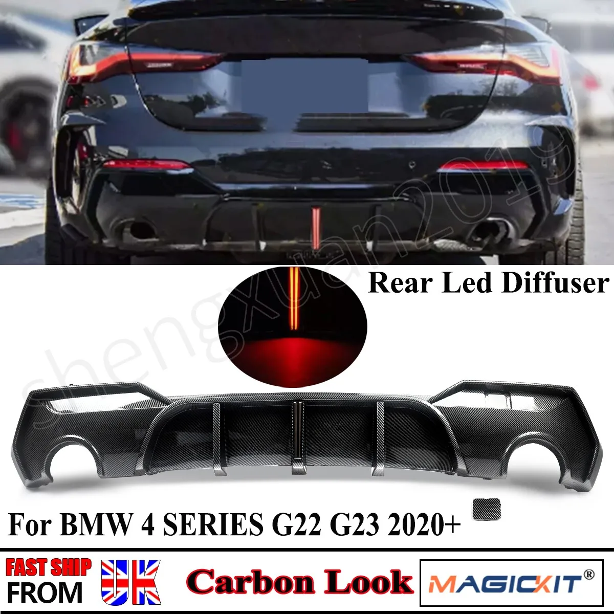الناشر الذيل لسيارات BMW 4 Series G22 G23 420d 430i M440i 2020 2021 2022 2023 2024 الكربون نظرة الناشر الخلفي الستارة الوفير م الرياضة #1