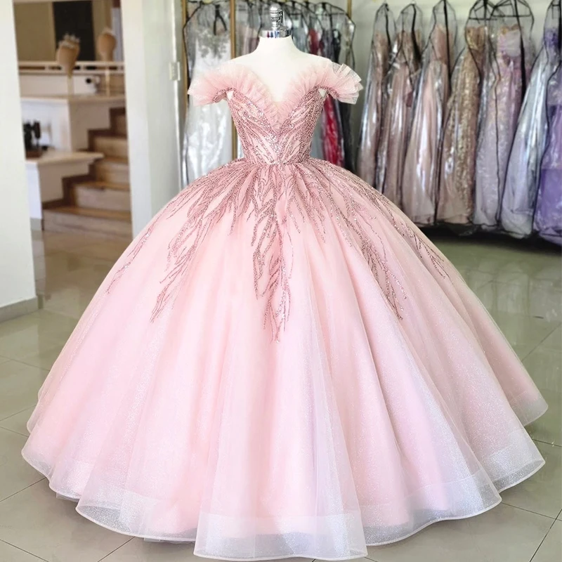 

Graceful Quinceneara Dress Embroidery Ruffled Organza Ballgown Sleeveless V-Neck Customized Formal Party Bow Vestido De Noche ﻿